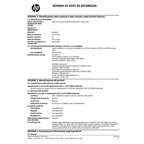 Toner 304A HP ciano+magenta+giallo  Conf. 3 - CF372AM